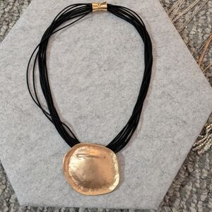 Gold and Black Pendant Necklace